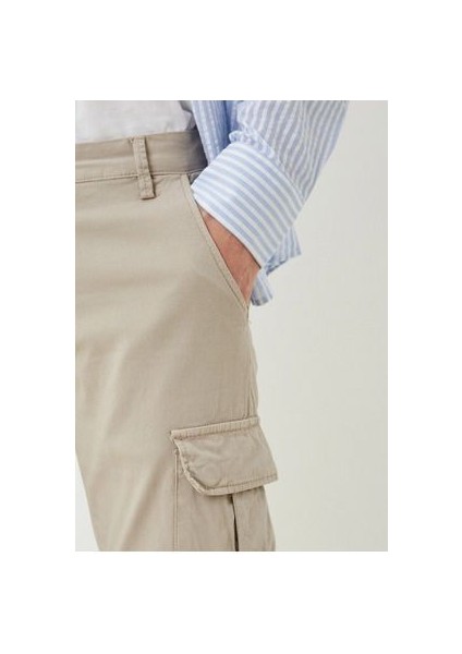 Erkek Kargo Cep Krem Baggy Pantolon modelleri