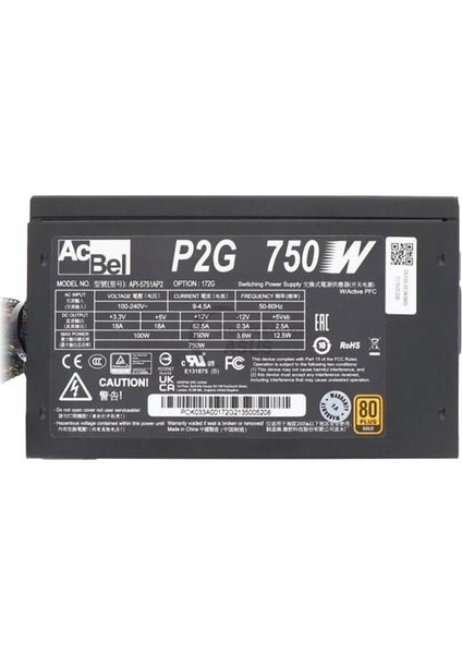 750W 80+ Gold Pg2 API-5751AP2 Yarı Modüler Power Supply Kutusuz