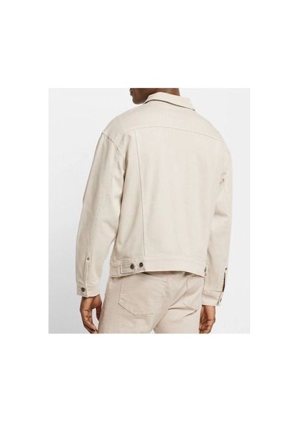 Erkek Düğmeli Çift Cepli Gabardin Ekru Ceket fiyatları