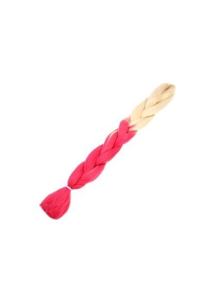 Afro Örgülük Sentetik Renk Geçişli Saç 100 gr. / Platin / Pembe