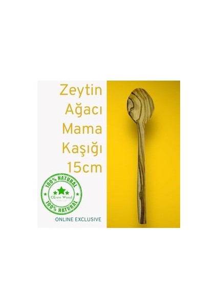 Ceren Wooden Doğal Zeytin Ağacı Mama Kaşığı Handmade El Yapımı Tahta Ahşap Kaşık