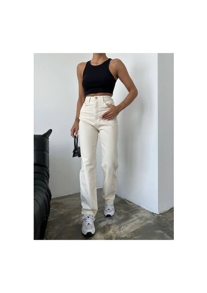 Penolope Kadın Krem Kot Pantolon
