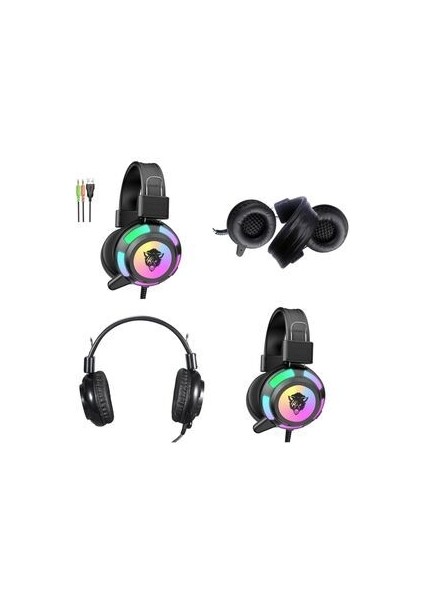 Rainwork Rgb Profesyonel Gaming Mikrofonlu Gamer Oyuncu Kulaklığı Pc Ps Xbox Işıklı Rengarenk CT4101 fiyatları