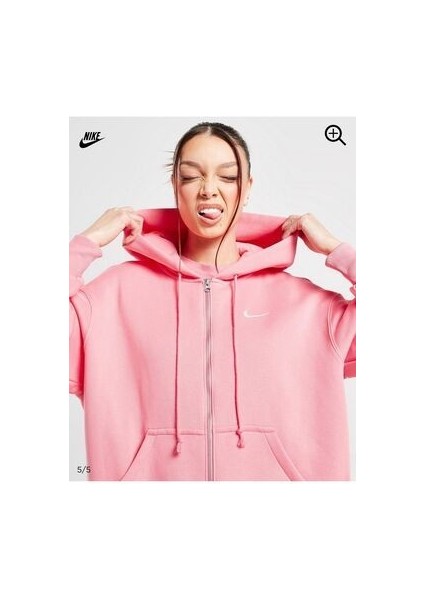 Sportswear Phoenix Fleece Oversized Full-Zip Hoodie Pembe Kadın Sweatshirt DQ5758-611 fiyatları