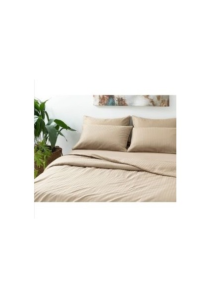 Classy Twill Çift Kişilik Nevresim Takımı 200X220 cm Bej