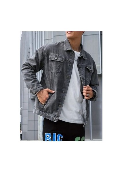 Erkek Gri Slim Fit Kot Ceket fiyatları