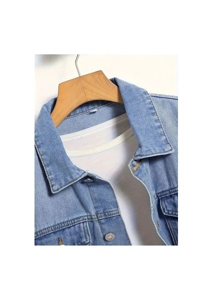 Erkek Açık Mavi Slim Fit Kot Ceket fırsatları