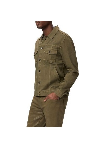 Erkek Düğmeli Çift Cepli Gabardin Açık Yeşil Ceket modelleri