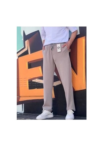 Yeni Sezon Beli Lastikli Rahat Kalıp Esnek Kumaş Baggy Pantolon
