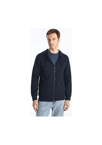 Lcwaıkıkı Classic Kapüşonlu Uzun Kollu Erkek Fermuarlı Sweatshirt