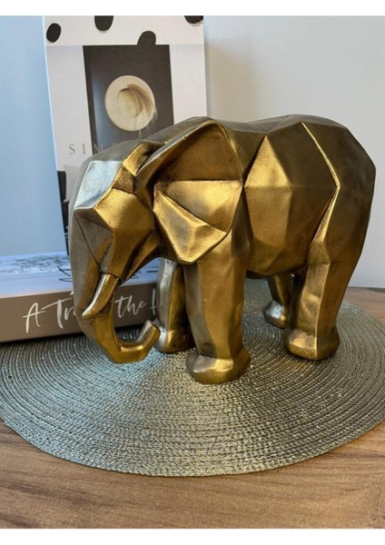 Altın renk prizma formda polyester biblo, dekoratif ve hediye seçenekleri