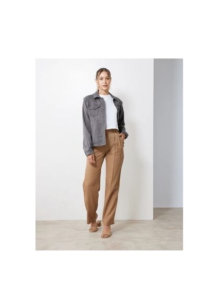 Kadın Gri Boyfriend Kot Ceket indirimleri