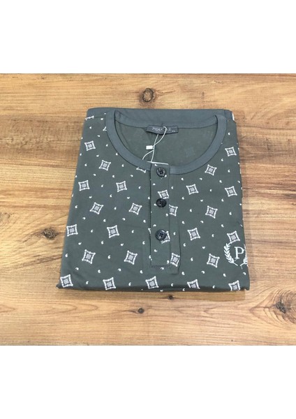 Pijadore Erkek Gri Pamuklu Uzun Kollu Pamuklu Pijama Takımı 1757 fırsatları