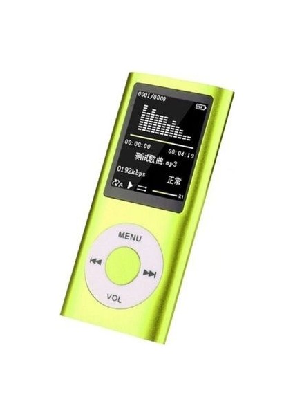 Metal Mp3 Çalar Dijital Ekranlı Mp4 Player Ses Kayıt Fm Radyo 32GB Hafıza Kartı Hediye