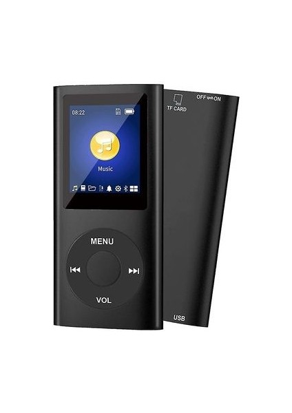 Metal Mp3 Çalar Dijital Ekranlı Mp4 Player Ses Kayıt Fm Radyo 32GB Hafıza Kartı Hediye