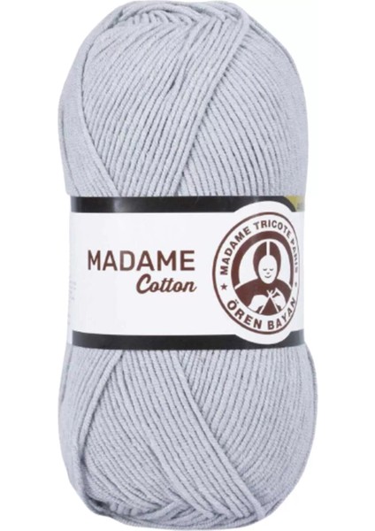1 Adet Madame Cotton El Örgü İpiYünü 100 gr 001 Gri