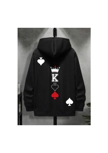 Oversize Unisex Baskılı 3 Iplik Şardonlu Sweatshirt Hoodie