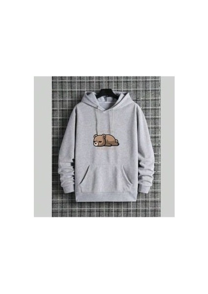 Oversize Unisex Baskılı 3 Iplik Şardonlu Sweatshirt Hoodie