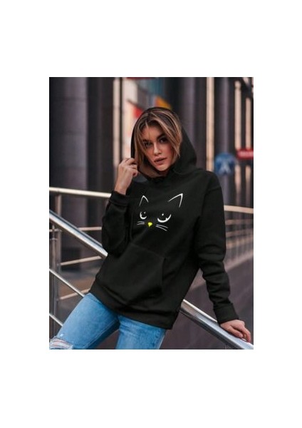 Oversize Baskılı 3 Iplik Şardonlu Sweatshirt Hoodie