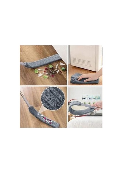 Pratik Mikrofiber Başlıklı Girintili Yüzey Dip Köşe Raf Temizleme Sihirli Toz Alma Fırçası indirimleri