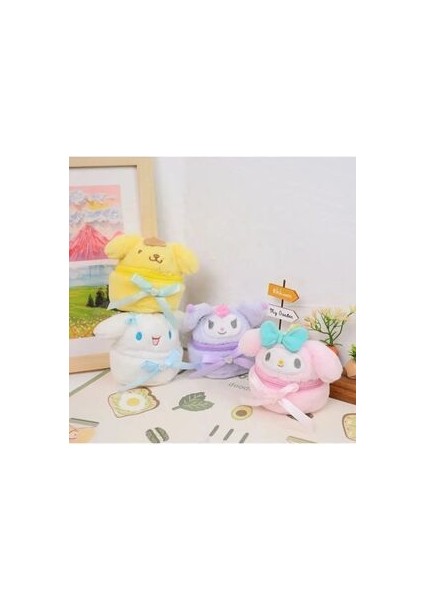 1 Adet Sanrio Kawaii Kuromi Cinnamorol My Melody Mini Peluş Cüzdan Ortadan Fermuarlı Hediyelik
