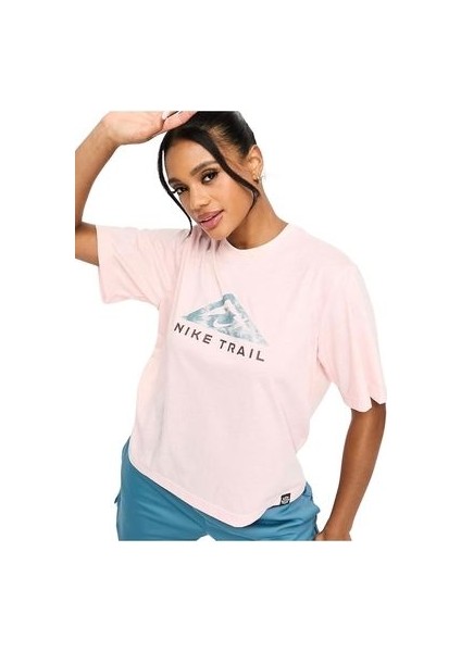 Dri-Fit Trail Short-Sleeve Pembe Kadın T-Shirt