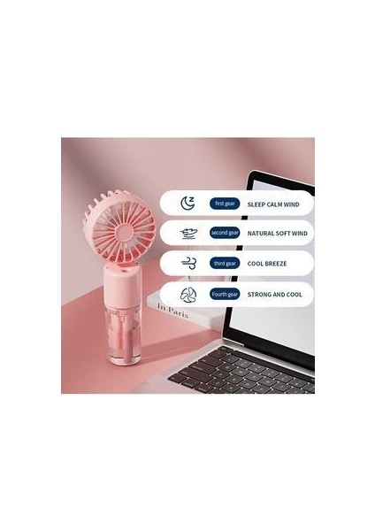 Mini Fan Şarjlı El Fanı Su Püskürtmeli Boyuna Asmalı Mini Klima Fan Vantilatör