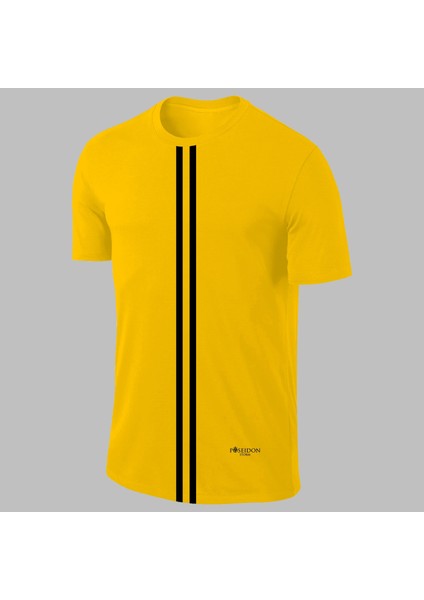 Yeni Seri Büyük Beden Erkek Sarı Dri-Fit Kumaş Baskısız Yuvarlak Yaka Kısa Kol T-Shirt (4xl- 10XL)