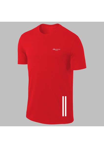 Yeni Seri Erkek Kırmızı Dri-Fit Kumaş Düz Bisiklet Yaka Sporcu T-Shirt S-3xl
