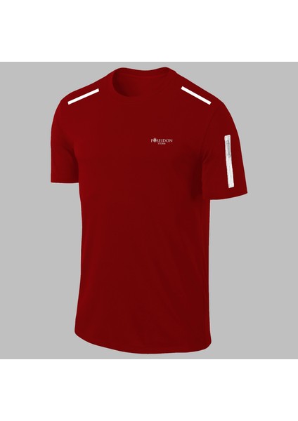 Yeni Seri Büyük Beden Erkek Bordo Dri-Fit Kumaş Konforlu Sıfır Yaka Tshirt (4xl- 10XL)