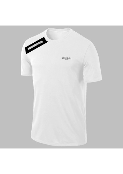 Yeni Seri Erkek Beyaz Dri-Fit Kumaş Yürüyüş Için Konforlu Sıfır Yaka T-Shirt S-3xl