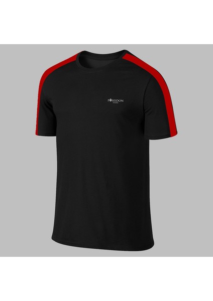 Yeni Seri Erkek Siyah Dri-Fit Kumaş Sıfır Yaka Kısa Kol Yürüyüş Için Sporcu T-Shirt S-3xl