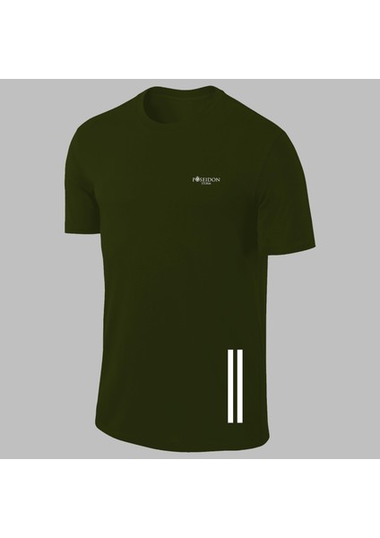 Yeni Seri Erkek Haki Dri-Fit Kumaş Spor Için Rahat Bisiklet Yaka Tshirt S-3xl