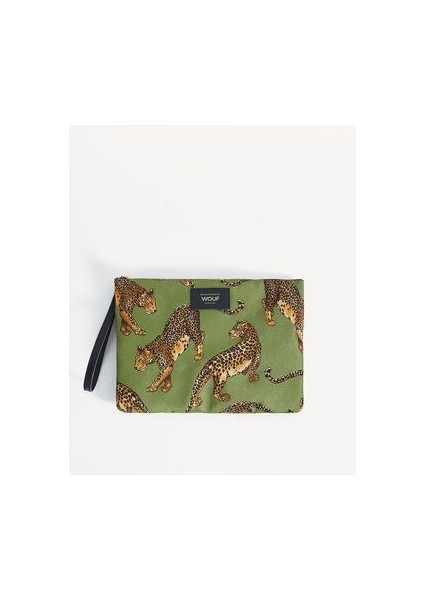 Olive Leopard Xl Pouch Bag - El Çantası