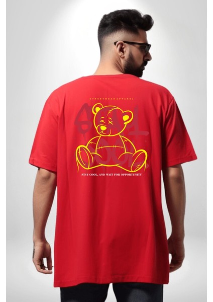 Game Oyun Alanı Kırmızı Oversize Kadın Erkek Ön ve Sırt Baskılı Tişört fiyatları