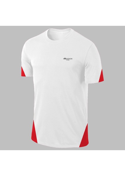 Yeni Seri Erkek Beyaz Dri-Fit Kumaş Yürüyüş ve Koşu Için Konforlu Kısa Kol T-Shirt S-3xl