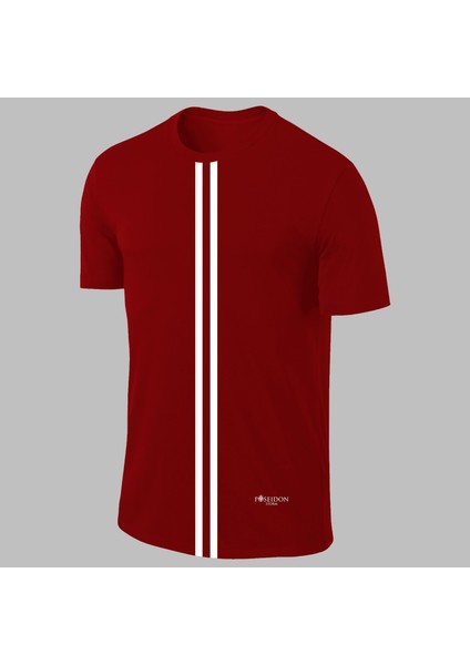 Yeni Seri Büyük Beden Erkek Bordo Dri-Fit Kumaş Baskısız Bisiklet Yaka Sporcu T-Shirt (4xl- 10XL)