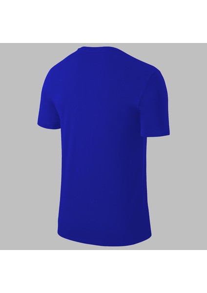 Yeni Seri Erkek Mavi Dri-Fit Kumaş Baskısız Bisiklet Yaka T-Shirt S-3xl