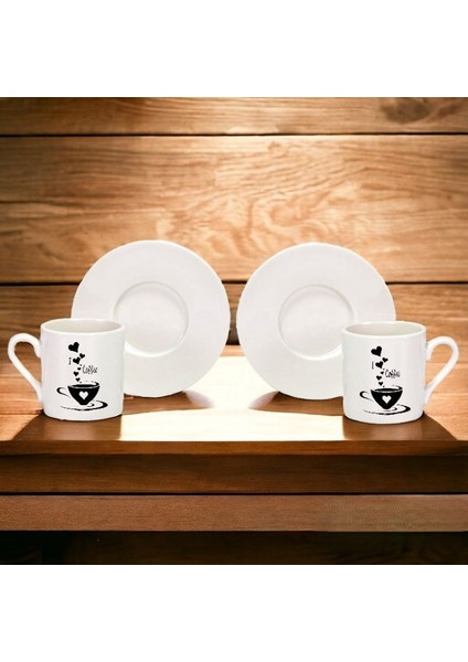 I Love Coffee Baskılı Hediyelik Tekli Türk Kahvesi Fincanı fiyatları
