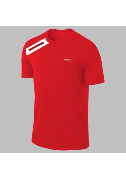 Yeni Seri Erkek Kırmızı Dri-Fit Kumaş Baskısız Bisiklet Yaka Sporcu T-Shirt S-3xl