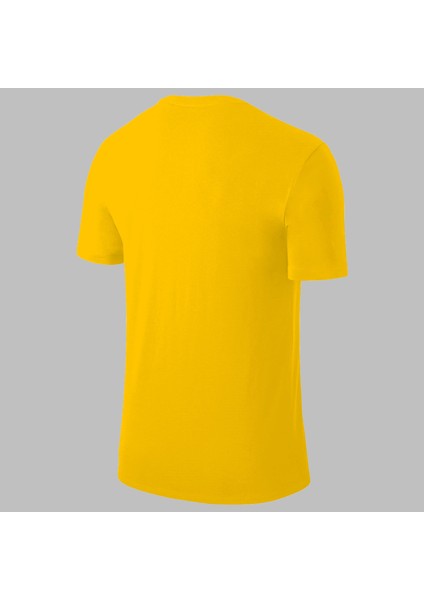 Yeni Seri Büyük Beden Erkek Sarı Dri-Fit Kumaş Baskısız Yuvarlak Yaka Kısa Kol Regular Tshirt (4xl- 10XL)