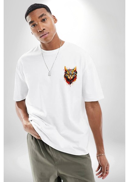 Japon Samuray Kılınç Beyaz Oversize Kadın Erkek Ön ve Sırt Baskılı Tişört indirimleri