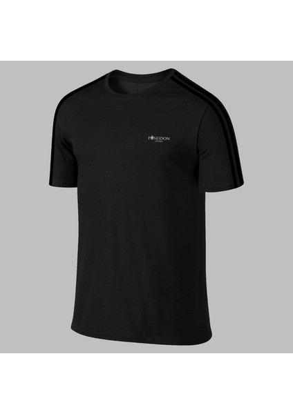 Yeni Seri Büyük Beden Erkek Siyah Dri-Fit Kumaş Baskısız Yuvarlak Yaka T-Shirt (4xl- 10XL)