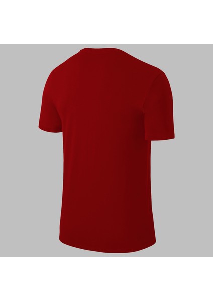 Yeni Seri Büyük Beden Erkek Bordo Dri-Fit Kumaş Baskısız Yuvarlak Yaka Kısa Kol Tshirt (4xl- 10XL)