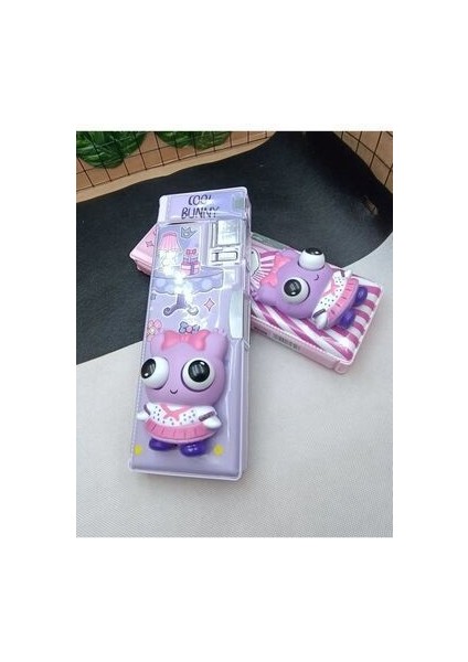 Sanrio Lüks Iki Kapaklı Gözleri Çıkan Oyuncaklı Kalemlik Kalem Traşlı Çok Amaçlı Kalem Kutusu 1 Adet indirimleri