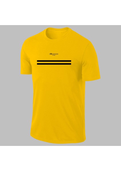 Yeni Seri Büyük Beden Erkek Sarı Dri-Fit Kumaş Baskısız Yuvarlak Yaka Kısa Kol T-Shirt  (4xl- 10XL)