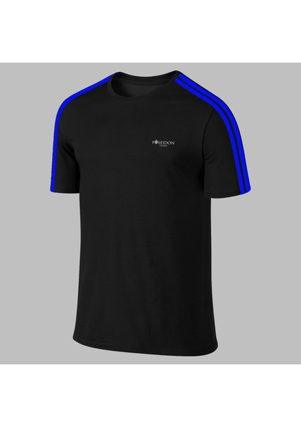 Yeni Seri Büyük Beden Erkek Siyah Dri-Fit Kumaş Yuvarlak Yaka Kısa Kol T-Shirt (4xl- 10XL)