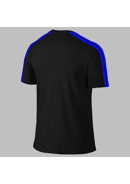 Yeni Seri Büyük Beden Erkek Siyah Dri-Fit Kumaş Yuvarlak Yaka Kısa Kol T-Shirt (4xl- 10XL)