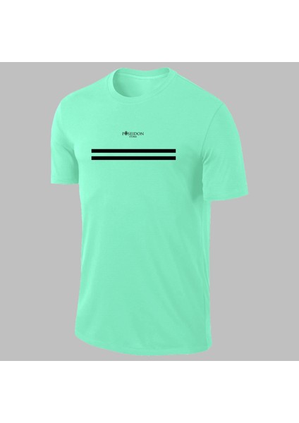 Yeni Seri Büyük Beden Erkek Su Yeşili Dri-Fit Kumaş Baskısız Yuvarlak Yaka Kısa Kol Tişört (4xl- 10XL)