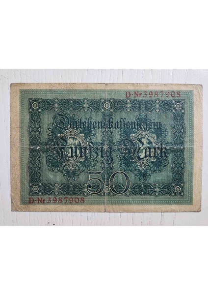Almanya Berlin Banknot Büyük Boy 9 x 13 cm 1914 Tarihli 50 Mark Alman fiyatları